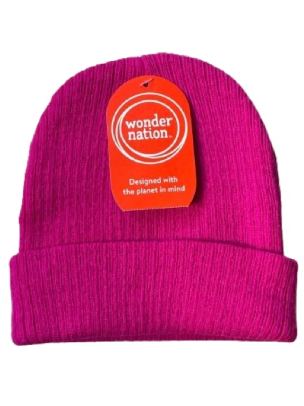 Wonder Nation Ribbed Knit Beanie-Pink
